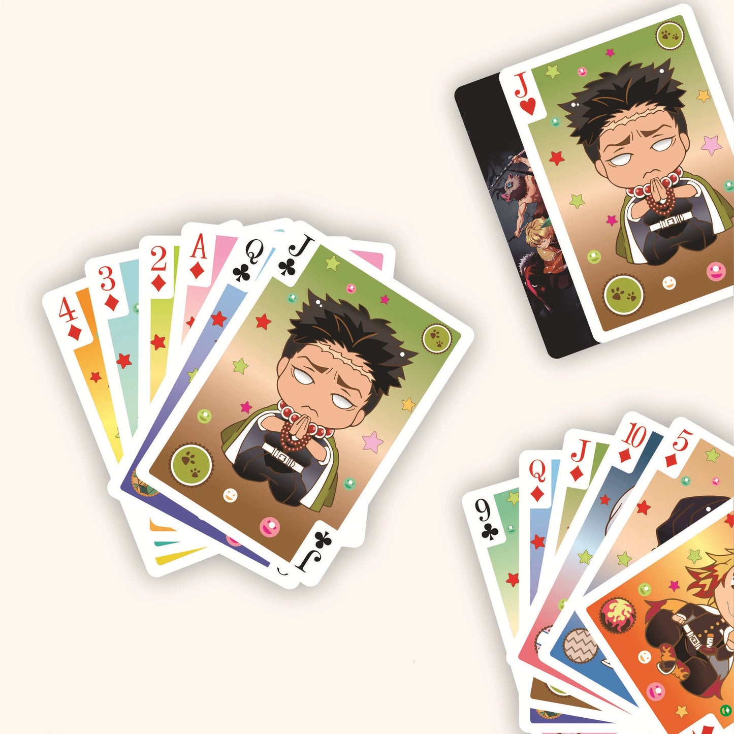 Kimetsu No Yaiba Children's Creative Playing Cards Cartoon Fun Card Board Game Numbers Card Tanjirou Nezuko.