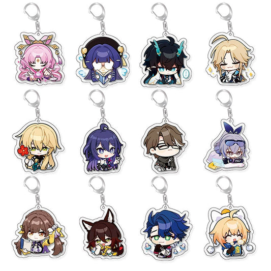 Broken Star Dome Railway Anime Peripheral Keychain White Dews March 7 Qingque Sushang Acrylic Double-Sided Pendant