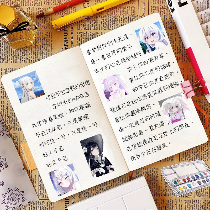 Cartoon Cute Animation Girl Stickers Notebook Computer Cellphone iPad Water Cup Desk Journal Decoration Stickers