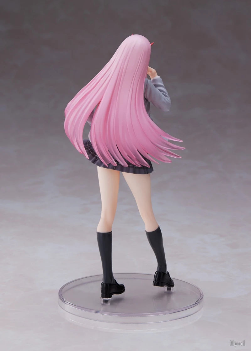 Figura de Anime de DARLING in the FRANXX de 18cm Zero Two, uniformes de figuras de acción, figura de Gril Sexy, colección de PVC para adultos, juguetes de modelos de muñecas