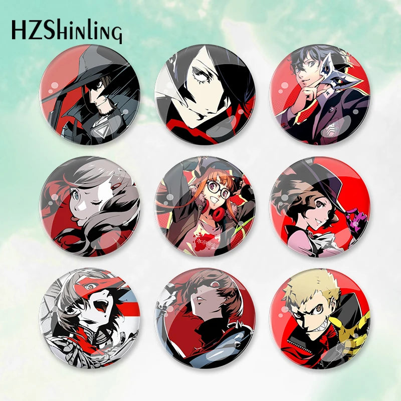 2023 Anime Persona 5 Pattern round Button Badge Brooch For Clothes Backpack Decoration Pin Jewelry