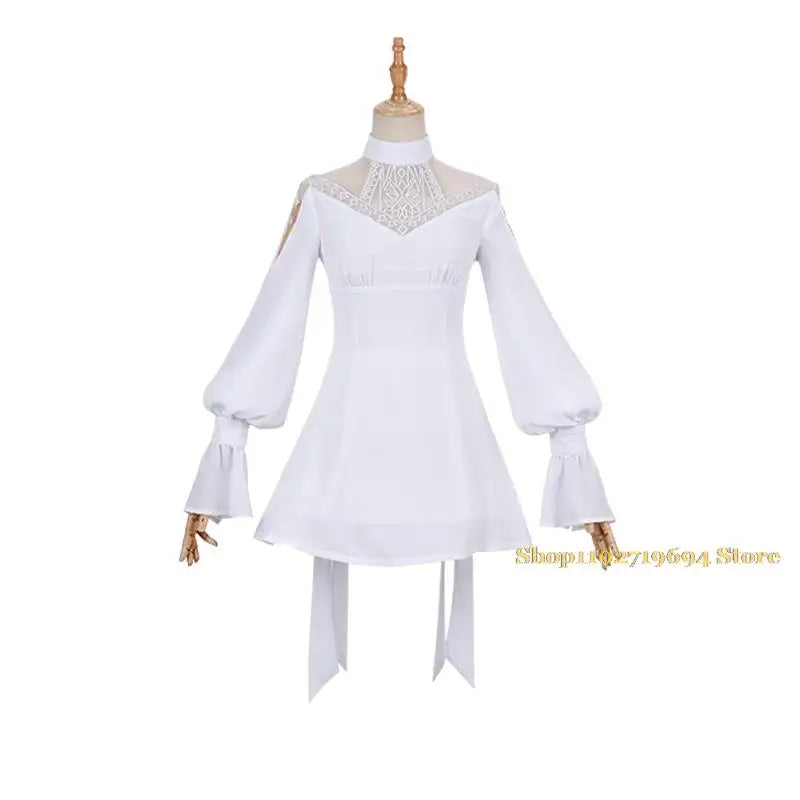 Game Final Fantasy XIV:A Realm Reborn FF14 FFXIV Ryne Minfilia Cosplay Costume White Lace Dress Anime Halloween Sexy Woman Suit