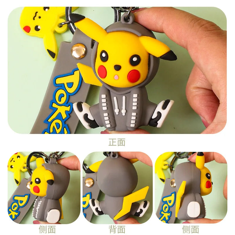 Pokemon Keychain Pendant Anime Figures Pikachu Coll Cute Doll Model Girls or Kids Gift Christmas Bulk Buy Lots