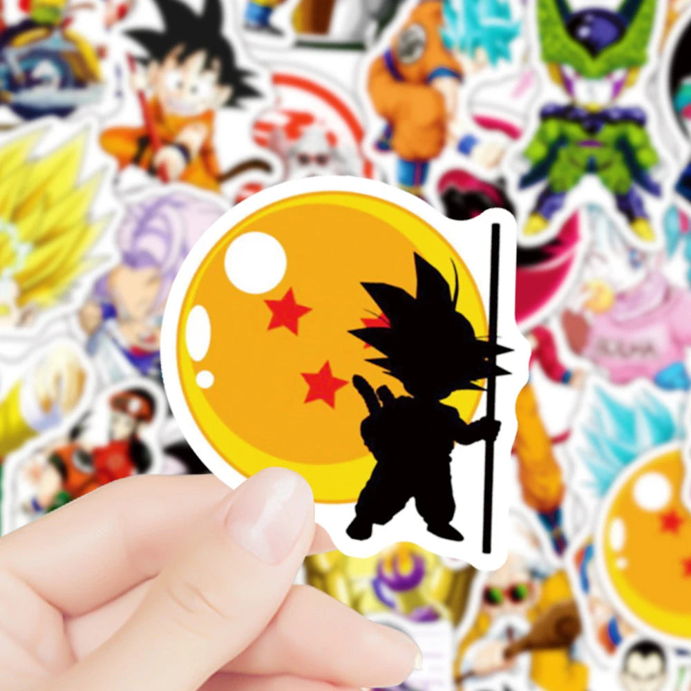 10/30/50pcs Anime Dragon Ball Z Stickers for Kids Graffiti Laptop Phone Luggage Waterproof Cool Son Goku Cartoon Sticker Toys