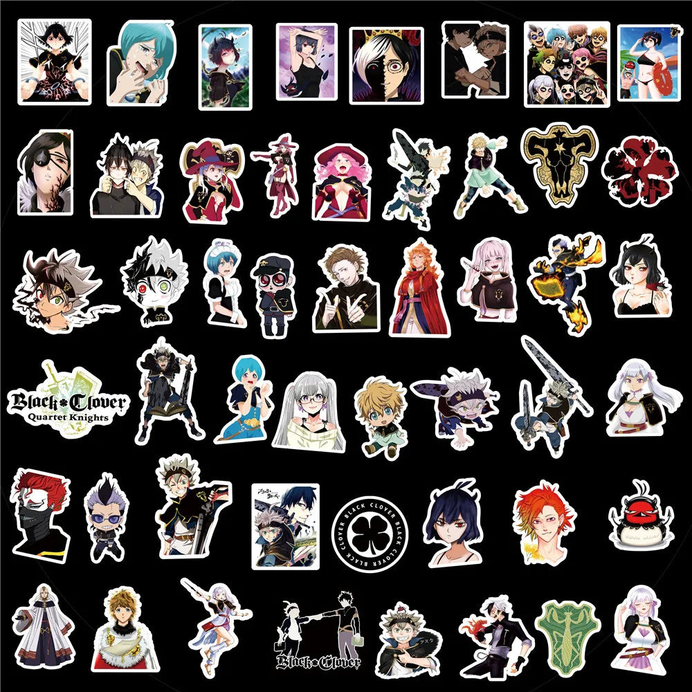 Cartoon Anime Black Clover Stickers For Car Laptop Phone Stationery Decor Vinyl Decals Waterproof Sticker Kids Toys Gifts