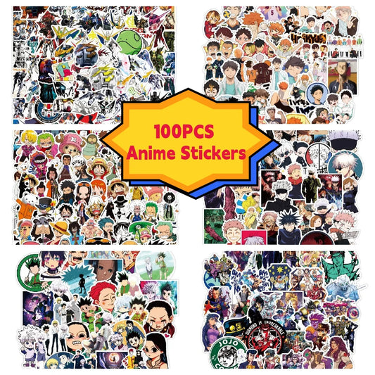 100Pcs/Set Classic Anime stickers One Piece Sailor Moon Kawaii Sticker for Laptop Skateboard Computer Waterproof Decal Toys