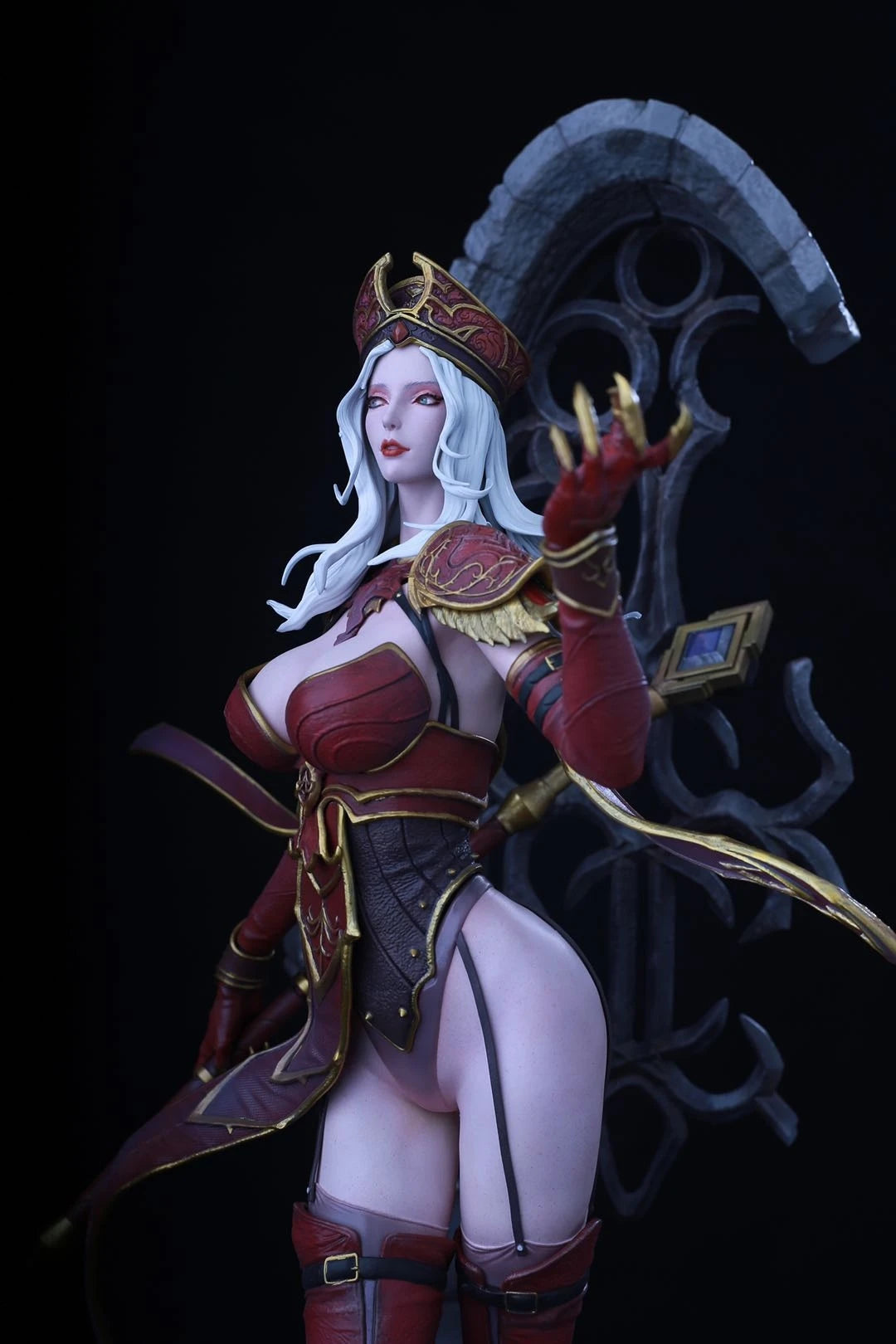 1/4 65Cm Glgk World of Warcraft Death Knight Sally Whitemane Game Action Figure Sexy Girl Model Statue Garage Kit Ornament Toys