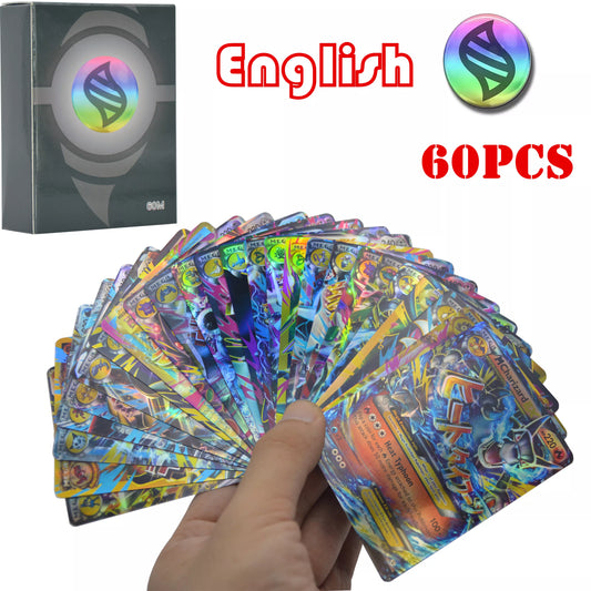 60pcs Mega EX Pokemon Cards Box Display English Version Pokémon Shining Cards Playing Game Collection Booster Kids Toy Gift