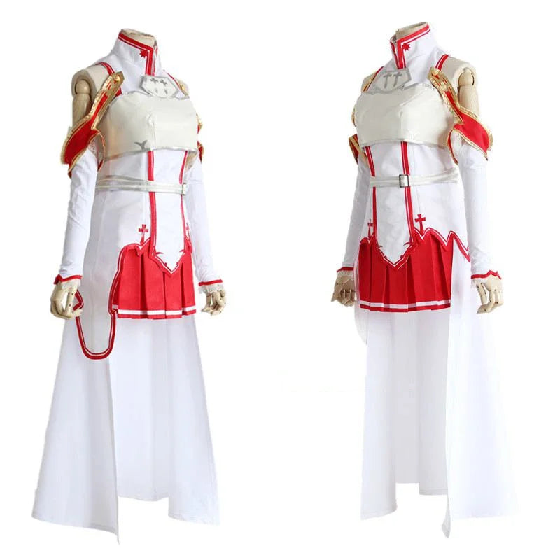 Asuna Cosplay Sword Art Online Cosplay SAO Asuna Battle Suit Set Full Halloween Uniform Fancy Dress Adult Women's Clothing