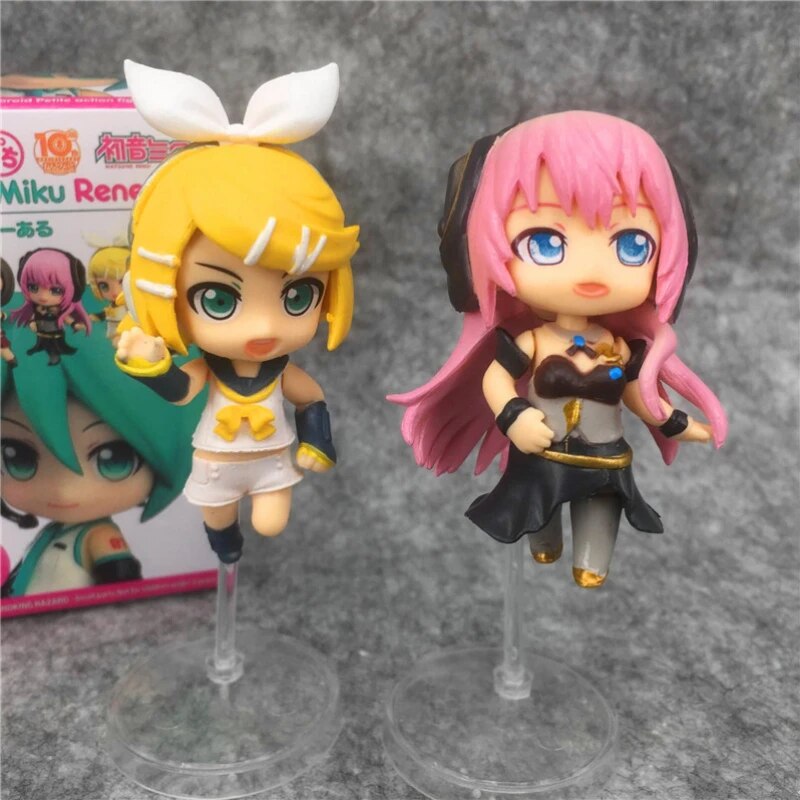 Kawaii Anime Kagamine Rin Kagamine Len Hatsuns Mikuu figuras de acción muñecos modelo juguete colección adornos regalos para niños