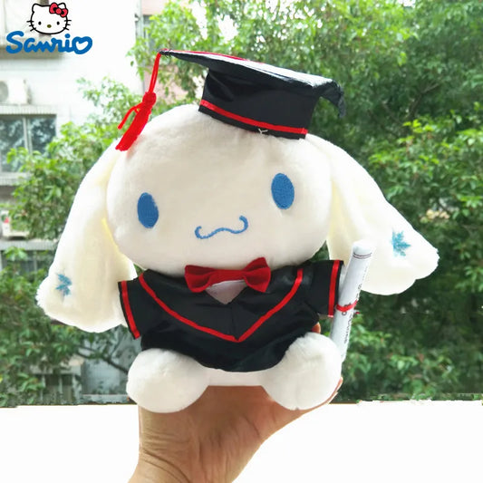 Sanrio Cinnamoroll Kuromi Hello Kitty Plush Graduation Season Toy Cartoon Soft Stufffed Doll Anime Decor Toys For Children Gift