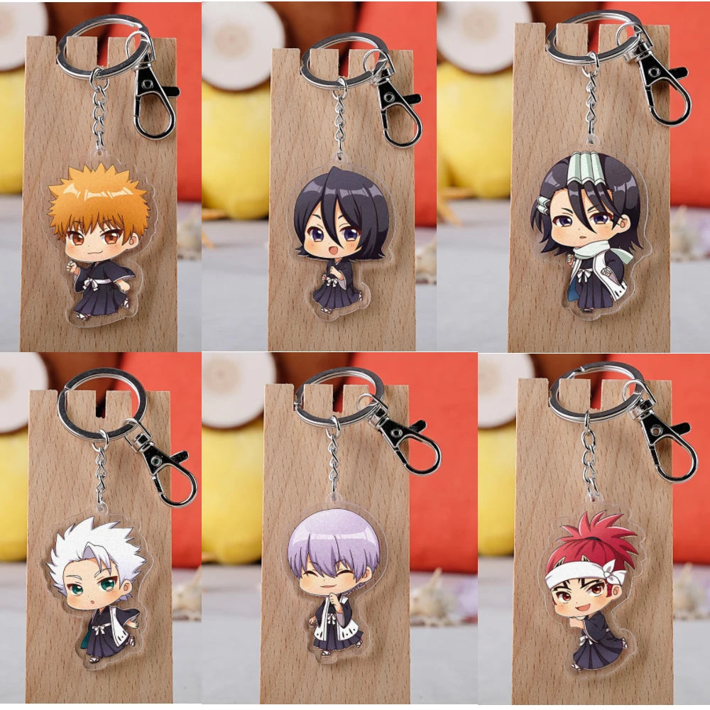 Wholesale 20Pcs Anime Acrylic Keychain Double Sided Cartoon Pendant Key Chains Keyring Fans Collection Gift