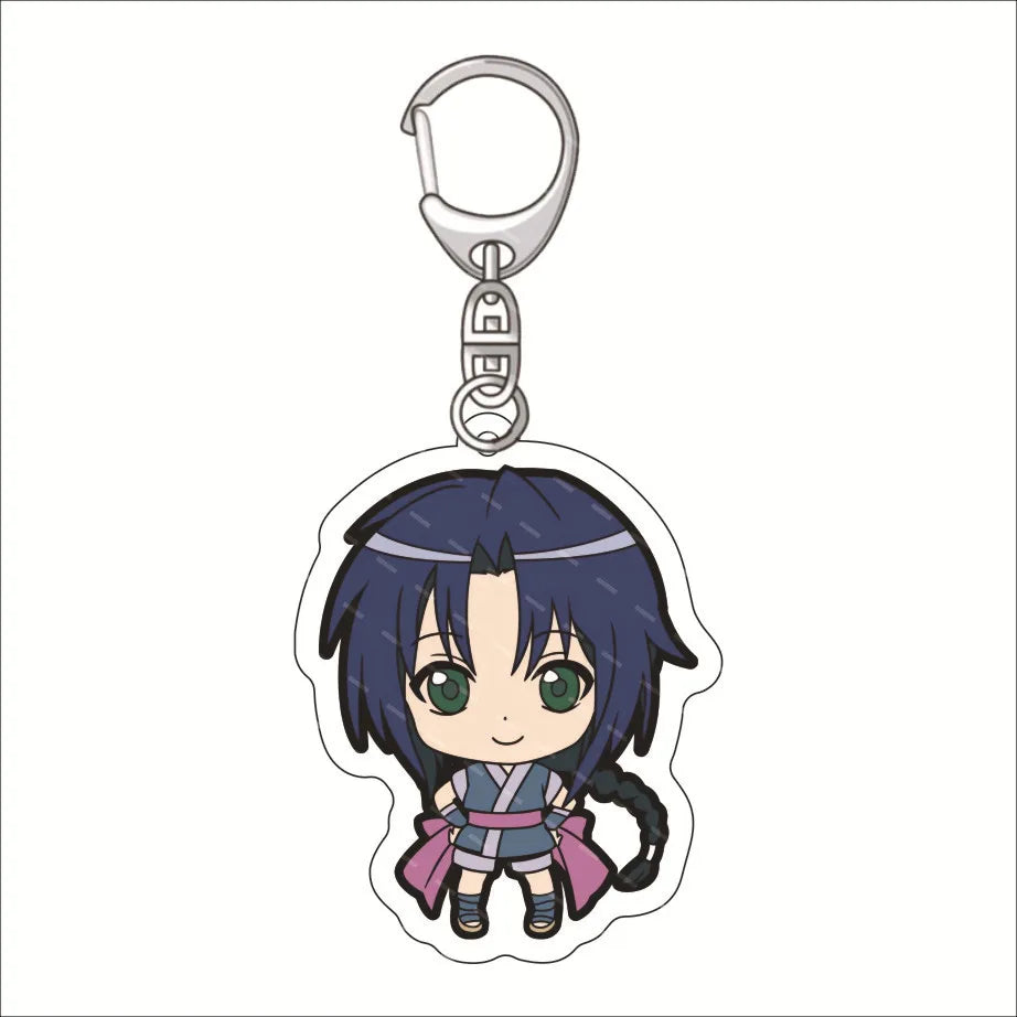 Rurouni Kenshin Keychain Double Sided Acrylic Cartoon Key Chain Women Pendant Anime Accessories Men Keyring Fans Collect Gift