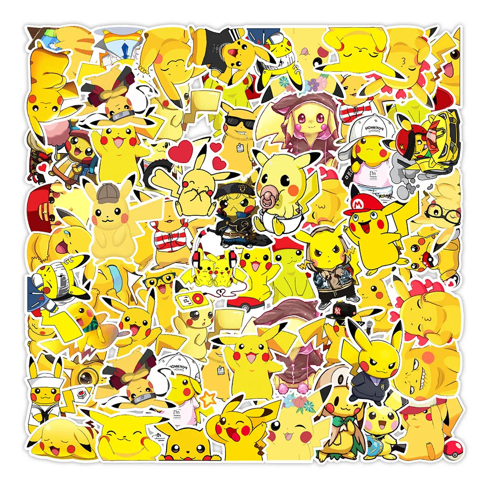 10/30/50PCS Kawaii Pikachu Pokemon Anime Stickers Cartoon DIY Travel Luggage Guitar Fridge Laptop Waterproof Graffiti Stickers