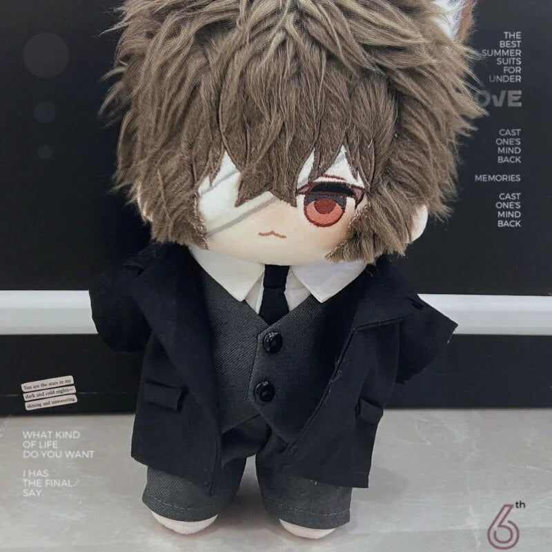 20cm Anime Bungo Stray Dog Osamu Dazai juguete de peluche Kawaii Oreja de Gato algodón muñeca vestir Cosplay juguete de dibujos animados regalo de cumpleaños