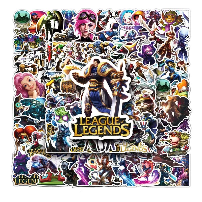 Pegatinas de dibujos animados de Anime Kawaii League of Legends para maleta para portátil, papelería, calcomanías impermeables, álbum, juguetes para niños, regalos de cumpleaños