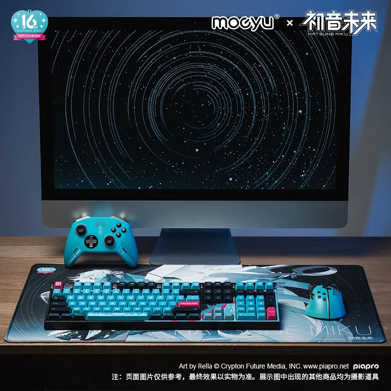 Moeyu Hatsune Miku 16th Anniversary Mouse Pad Mousepad Anime Vocaloid Cosplay Large Keyboard Gaming Mat Cartoon Desk Playmat