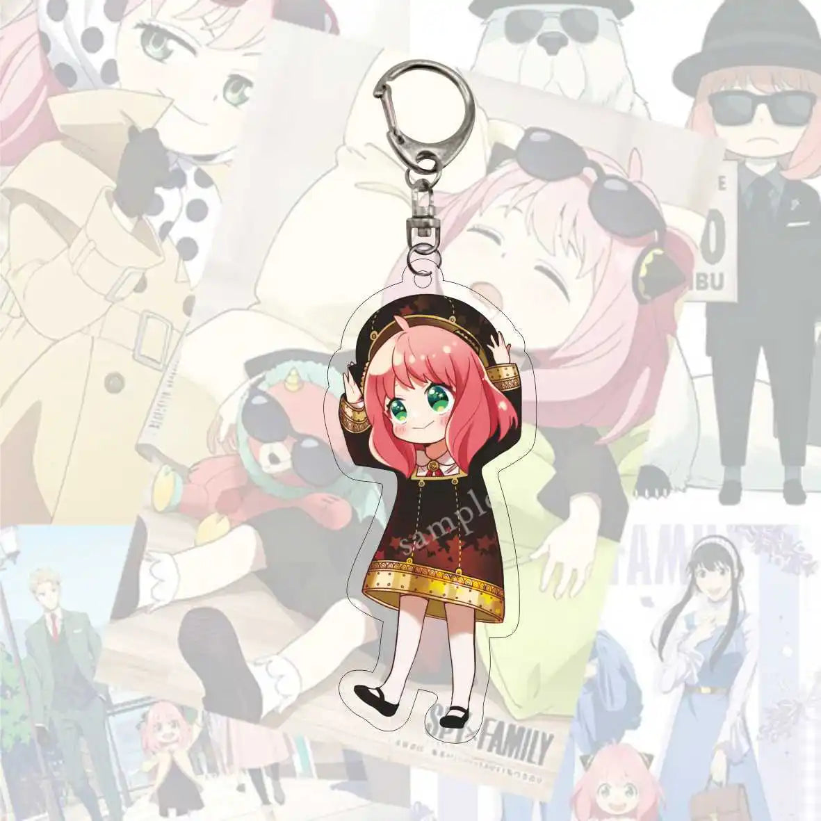 Anime SPY X FAMILY Keychain Cartoon Figure Pendant Keyrings Double Sided Key Holder Cute Acrylic Jewelry Women Men Birthday Gift