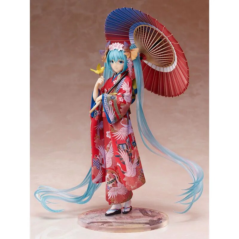 1/8 Stronger VOCALOID Megurine Luka Kagamine Rin Len Hatsune Miku MEIKO Kaito Color Kimono Cherry Blossoms Action Model Toys