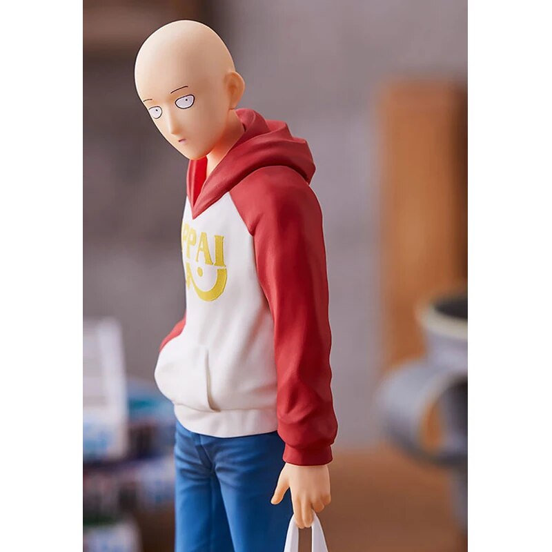 18cm POP UP PARADE One Punch Man Anime Figure One Punch Man Saitama OPPAI Hoodie Action Figure Collection Model Doll Toys