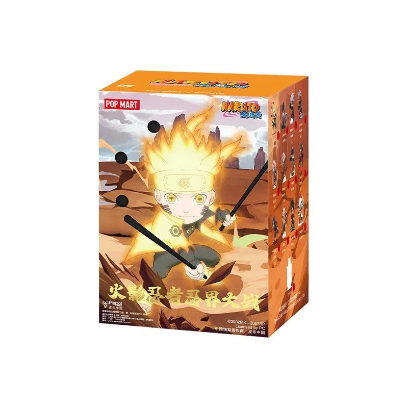 POP MART Naruto Sasuke Ninja World War Series Anime Action Figure Guess Bag Ornament Figurines Home Decor Desktop Dolls Model