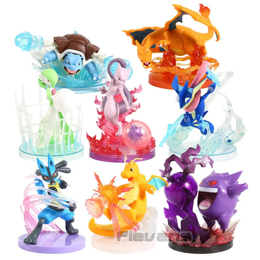 Pokemon Gallery Figure Lucario Mewtwo Gengar Charizard Blastoise Gardevoir Greninja Dragonite