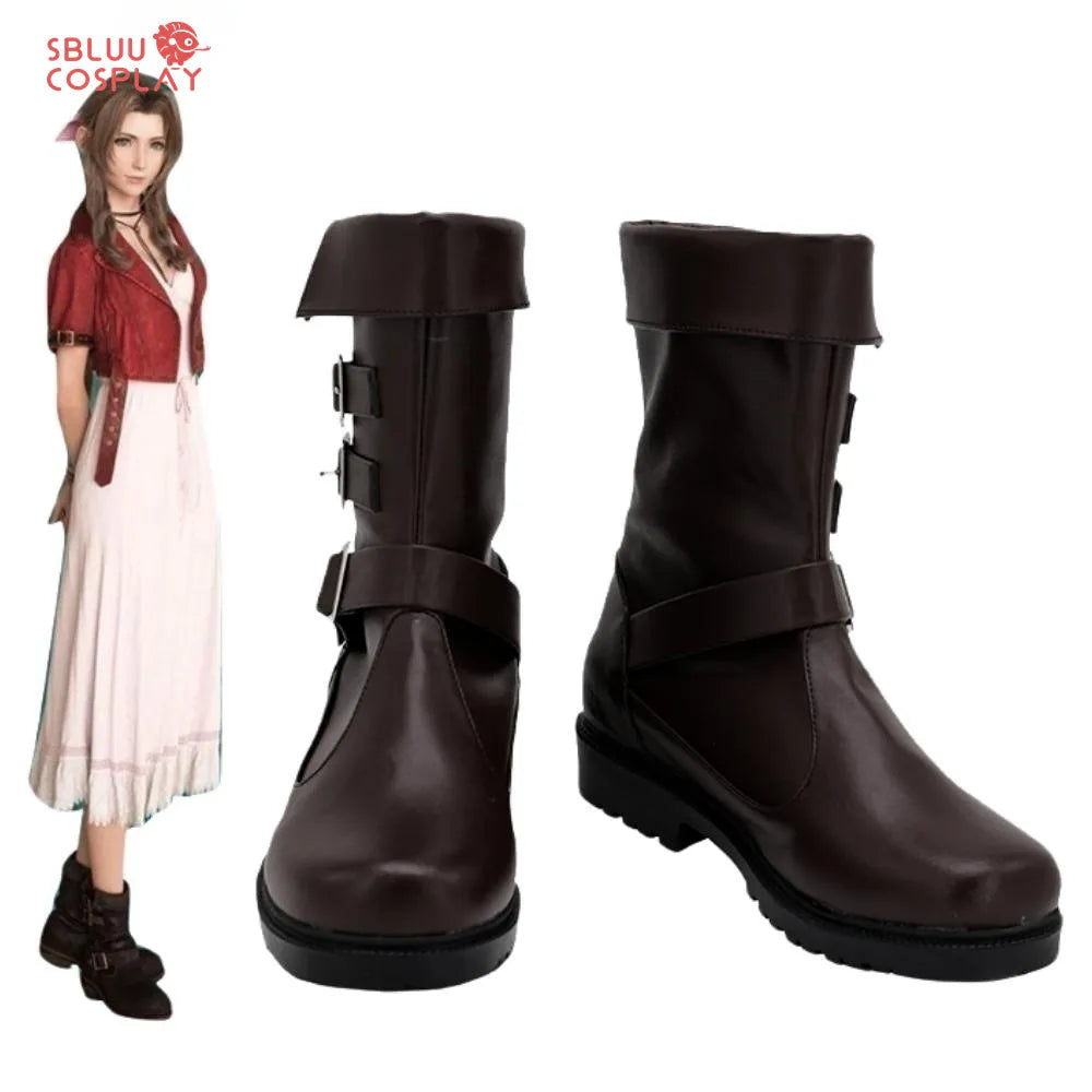 SBluuCosplay Final Fantasy Ⅶ FF7 Aerith Gainsborough Cosplay Shoes Custom Made Boots