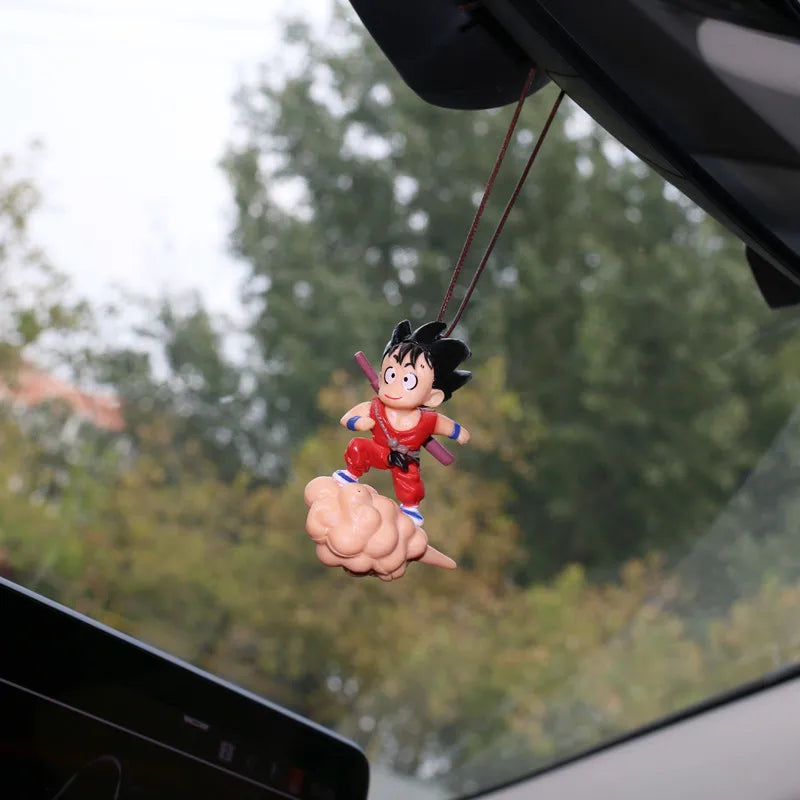 Anime Dragon Ball Figures Kawaii Son Goku Auto Rearview Mirror Hanging Pendant Cute PVC Model Decor Car Ornaments Accessories