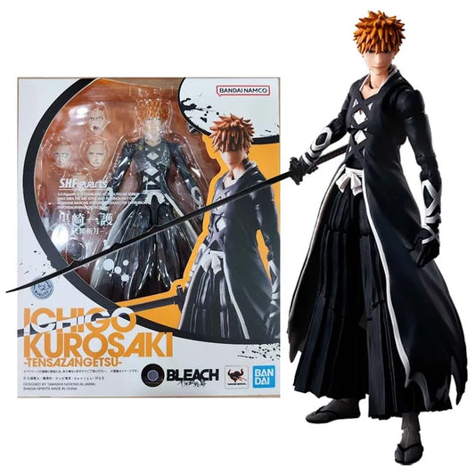 Bandai Figure Bleach Anime Figures SHF Ichigo Kurosaki Tensazangetsu Collection Model Action Figure Toys For Boy Children's Gift