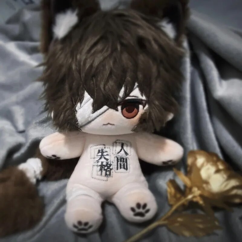 20cm Anime Bungo Stray Dog Osamu Dazai juguete de peluche Kawaii Oreja de Gato algodón muñeca vestir Cosplay juguete de dibujos animados regalo de cumpleaños