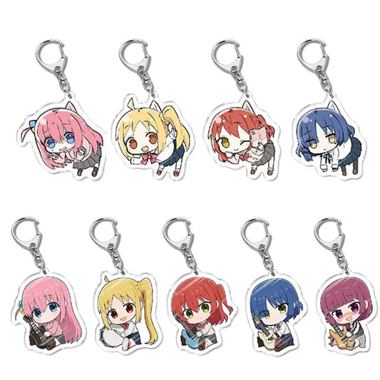 Anime BOCCHI THE ROCK! Keychain Cartoon Cosplay Keychains with pendant metal Car key chain Key Ring Men Women Baby Jewelry Gifts