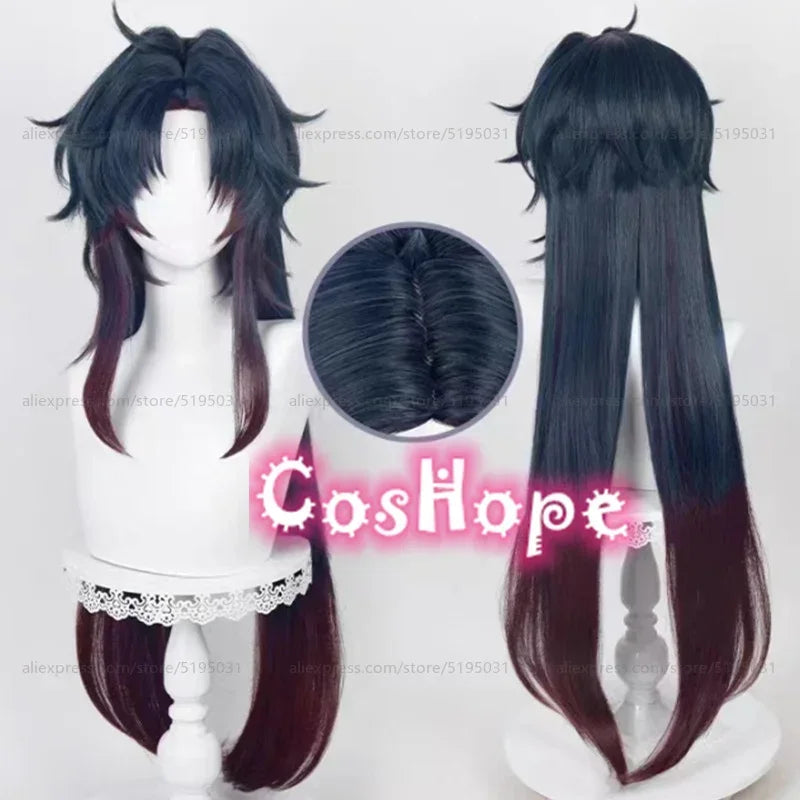 Honkai Star Rail Blade Cosplay Wig 90cm Long Dark Blue Brown Red Wig Cosplay Anime Cosplay Wig Heat Resistant Synthetic Wigs