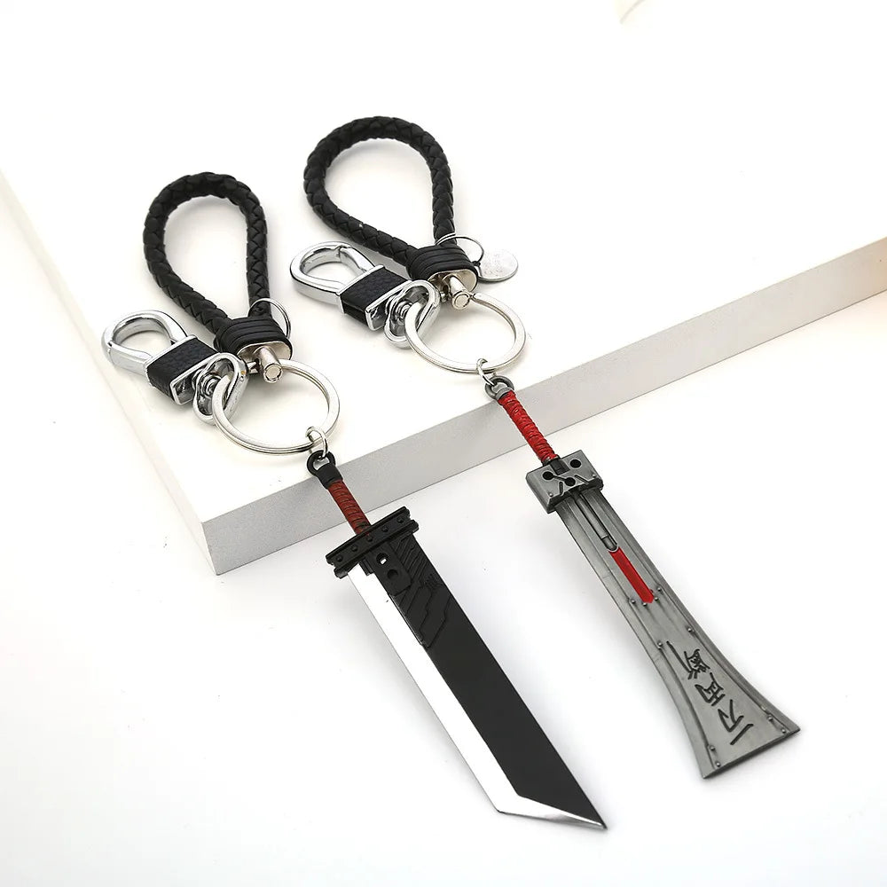 New Game Final Fantasy XVI Keychain Cloud Strife Buster Sword Zack Fair Metal Pendant KeyRing Cosplay llaveros for Gamer Gift