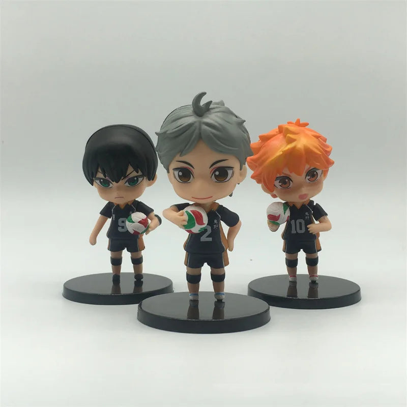 6/8 Uds figuras de Anime Haikyu Shoyo Kageyama Tobio figuras de acción juguetes lindos coleccionista Brinquedos muñeca deportiva estatuilla juguete Haikyu