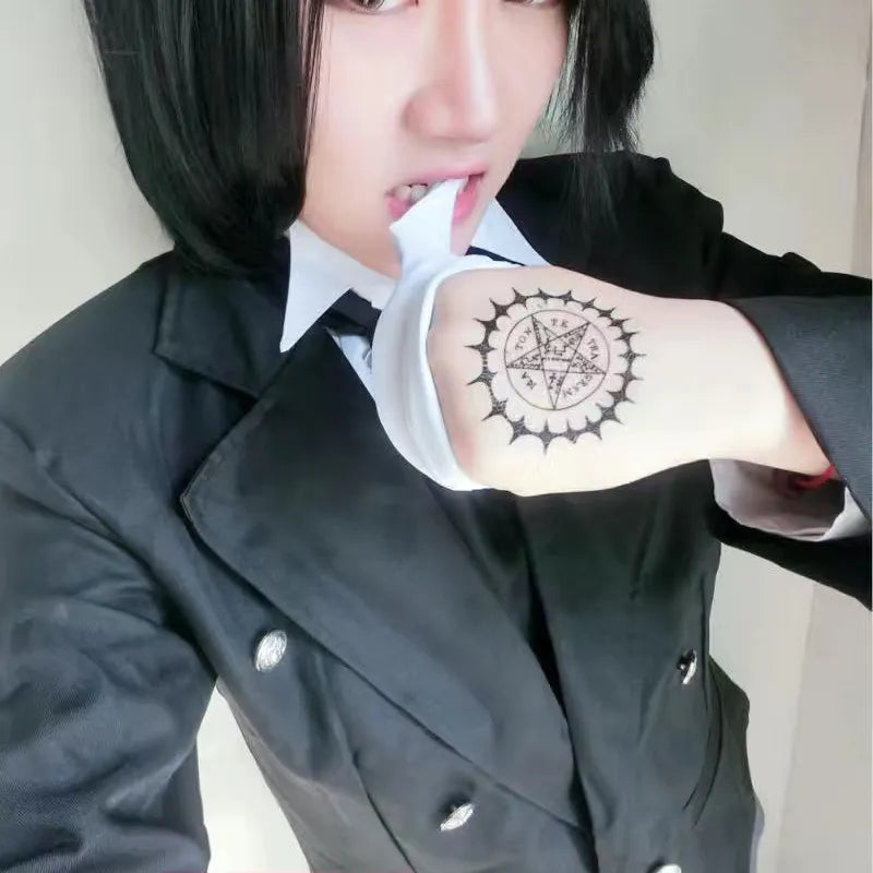 Anime Black Butler Sebastian·Michaelis Contract Tattooing Cosplay Tattoo Sticker Masquerade Party Fake Tattoo Stickers Prop