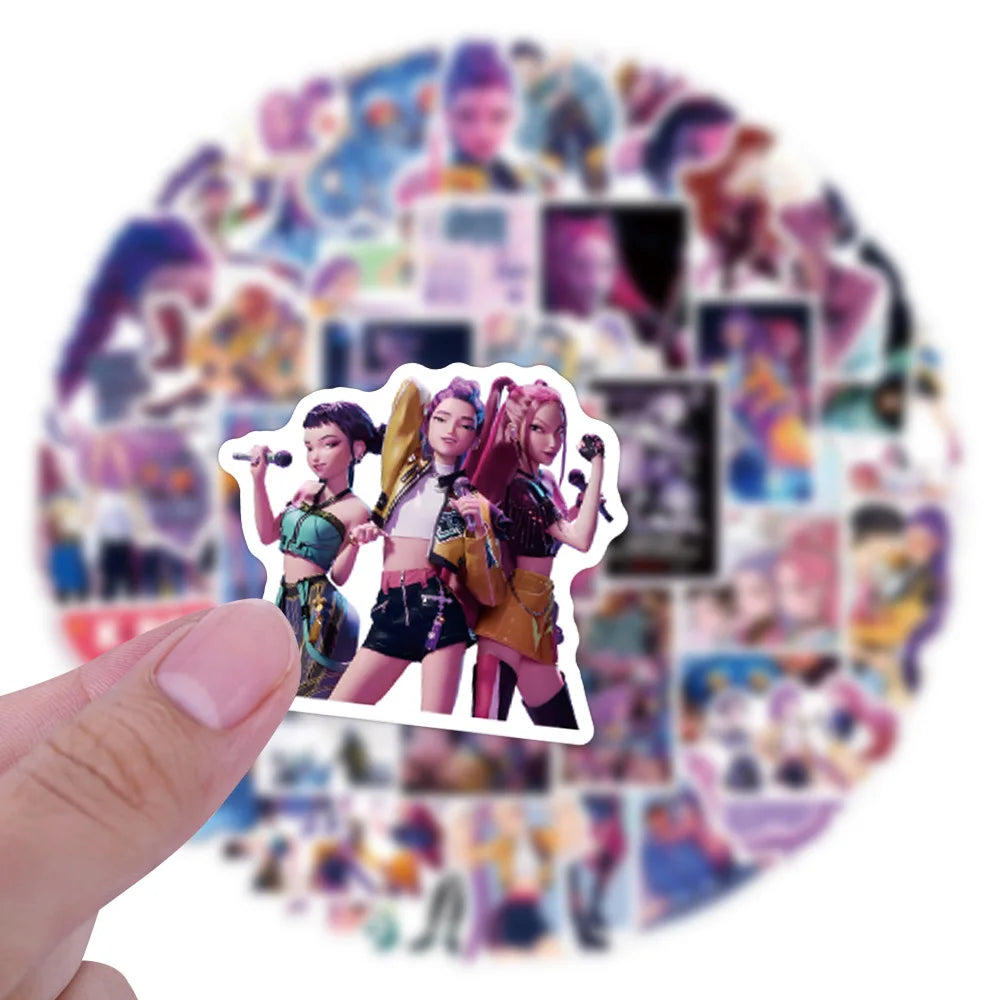 55PCS KPop Demon Hunters Animation Waterproof Cartoon Comedy Comics Stickers Decoration  DIY Notebook Mobile Water Cup Kids Toys