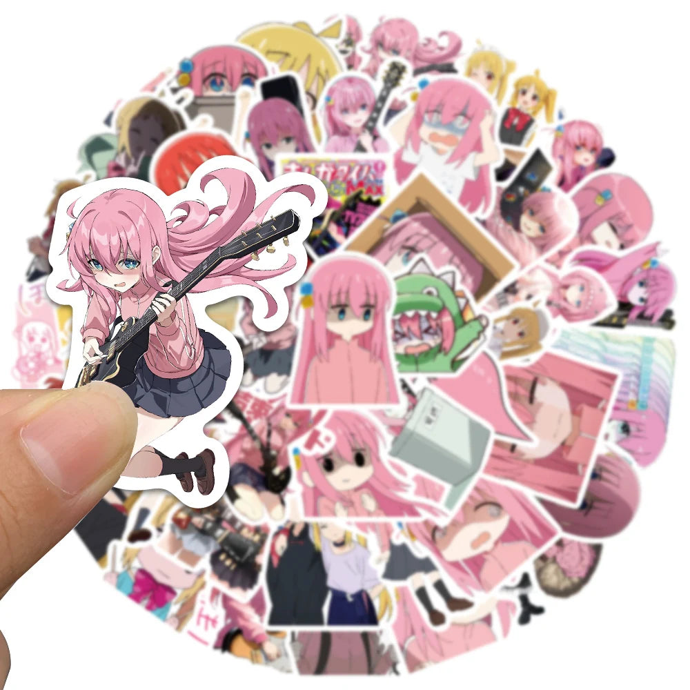 10/50pcs Anime Bocchi the Rock Pink Girl Sticker Motorcycle Car Bottle Phone Luggage Guitar Skateboard Laptop Graffiti Stickers