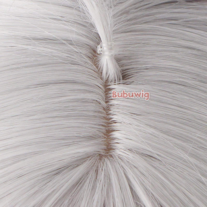 Bubuwig Synthetic Hair Briar Cosplay Wigs Game LOL Briar 40cm Women Medium Long Straight White Mixed Pink Wig Heat Resistant