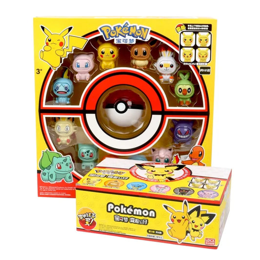 Pokemon Face Changing Anime Action Figure Kawaii 12 Kind Doll Dragon Ball Pokeball Pocket Monster Pikachu Child Toy Set