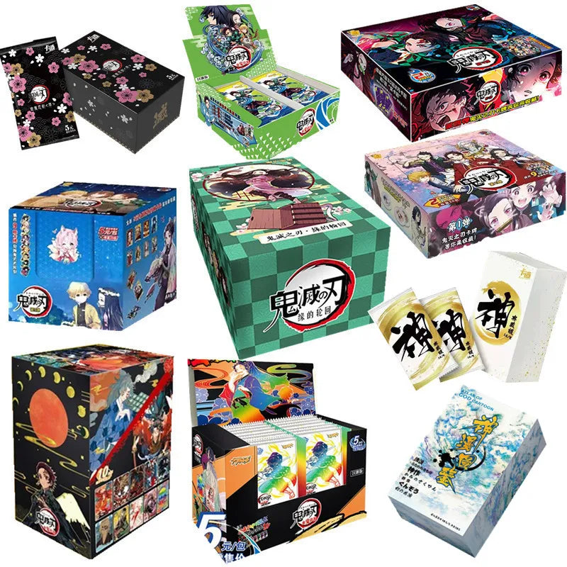 Caja de cartas de Anime Demon Slayer, colección de pasatiempo, juego TCG, Kamado Tanjirou, Kamado Nezuko, tarjeta de personaje