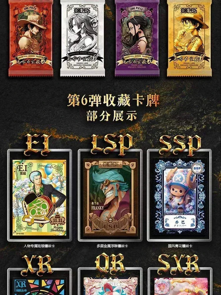 Genuine New One Piece Rare Series Cards Endless Treasure 6 Luffy Zoro Sanji Nami Anime Characters LGR Cards Kids Toys Xmas Gifts