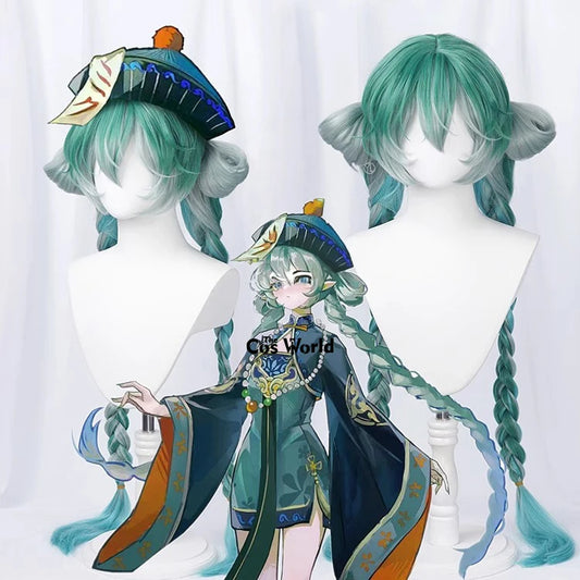 VOCALOID Miku Zombie 80cm Long Straight Halloween Anime Cosplay Wigs Synthetic Hair + Wig Cap
