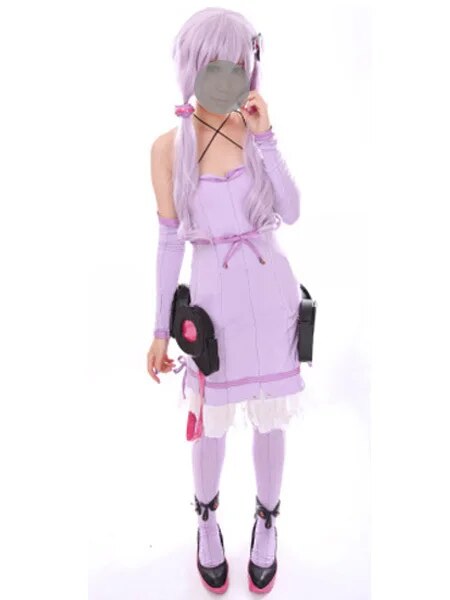 Anime Vocaloid 3 Yuzuki Yukari Cosplay Uniform Jacket Coat + Dress Women Girl's Halloween Costumes