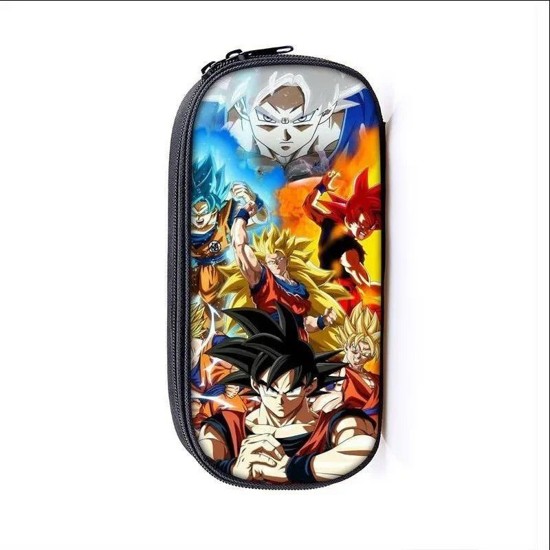 Bandai Dragonball Seven Dragon Ball Single-layer Pencil Case Vertical Square Children's Stationery Box Polyester Pencil Bag