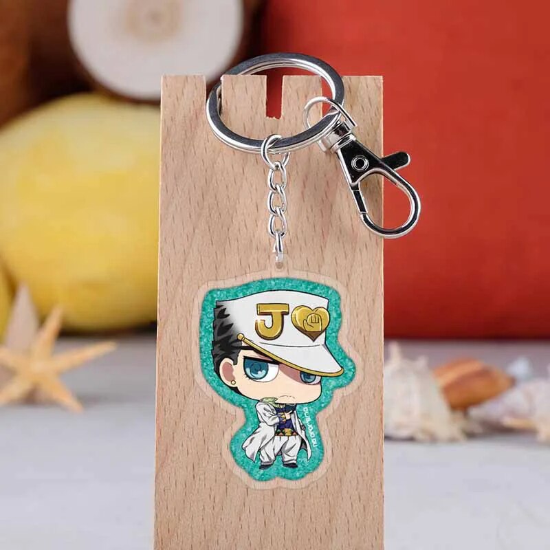 Anime JOJO Bizarre Adventure Acrylic Keychain Cartoon Figure Pendent Keyring Collection Gift