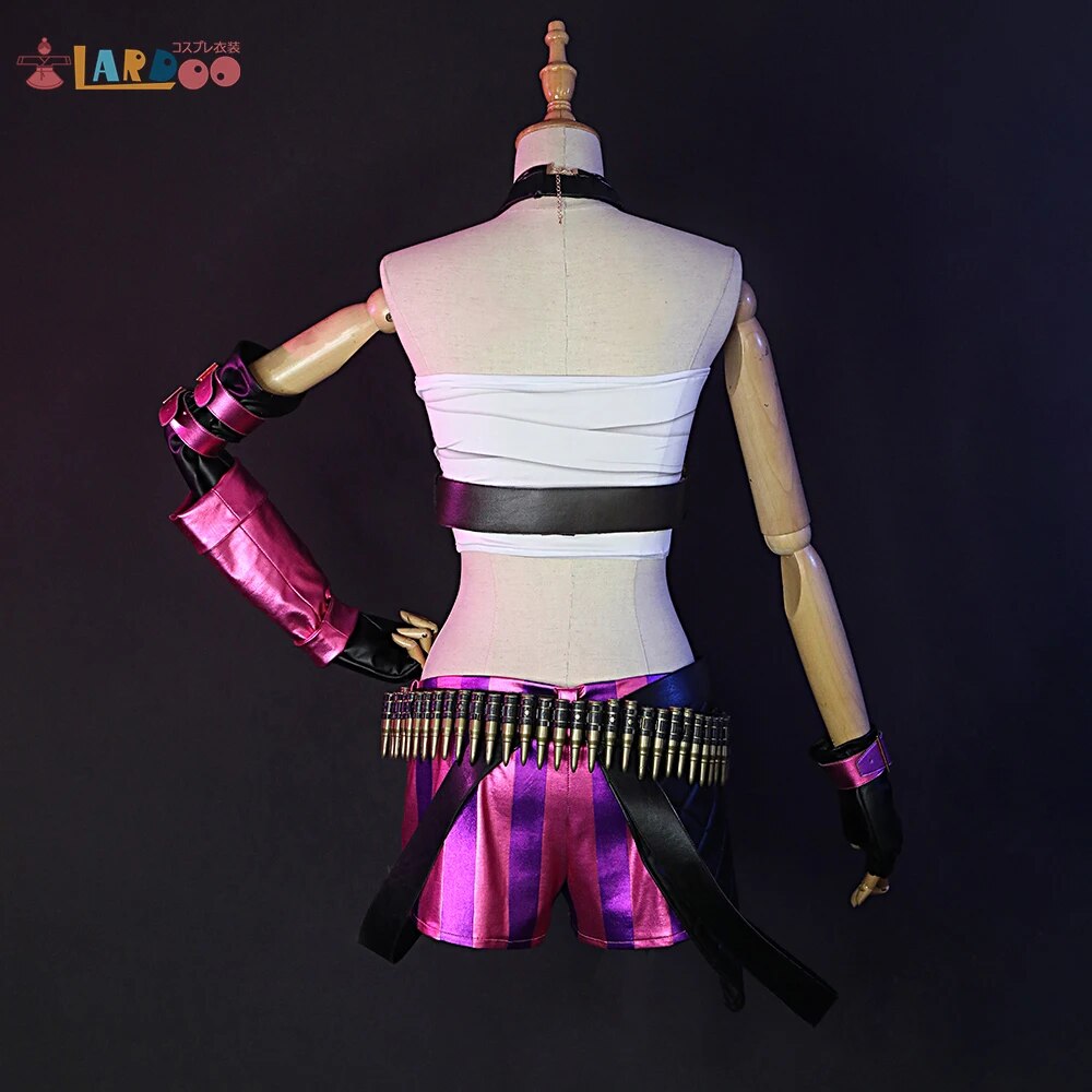 Lardoo Liga de Leyendas juego Cosplay Jinx Cosplay disfraz Liga de Leyendas Jinx mujeres Sexy disfraz genial en Stock