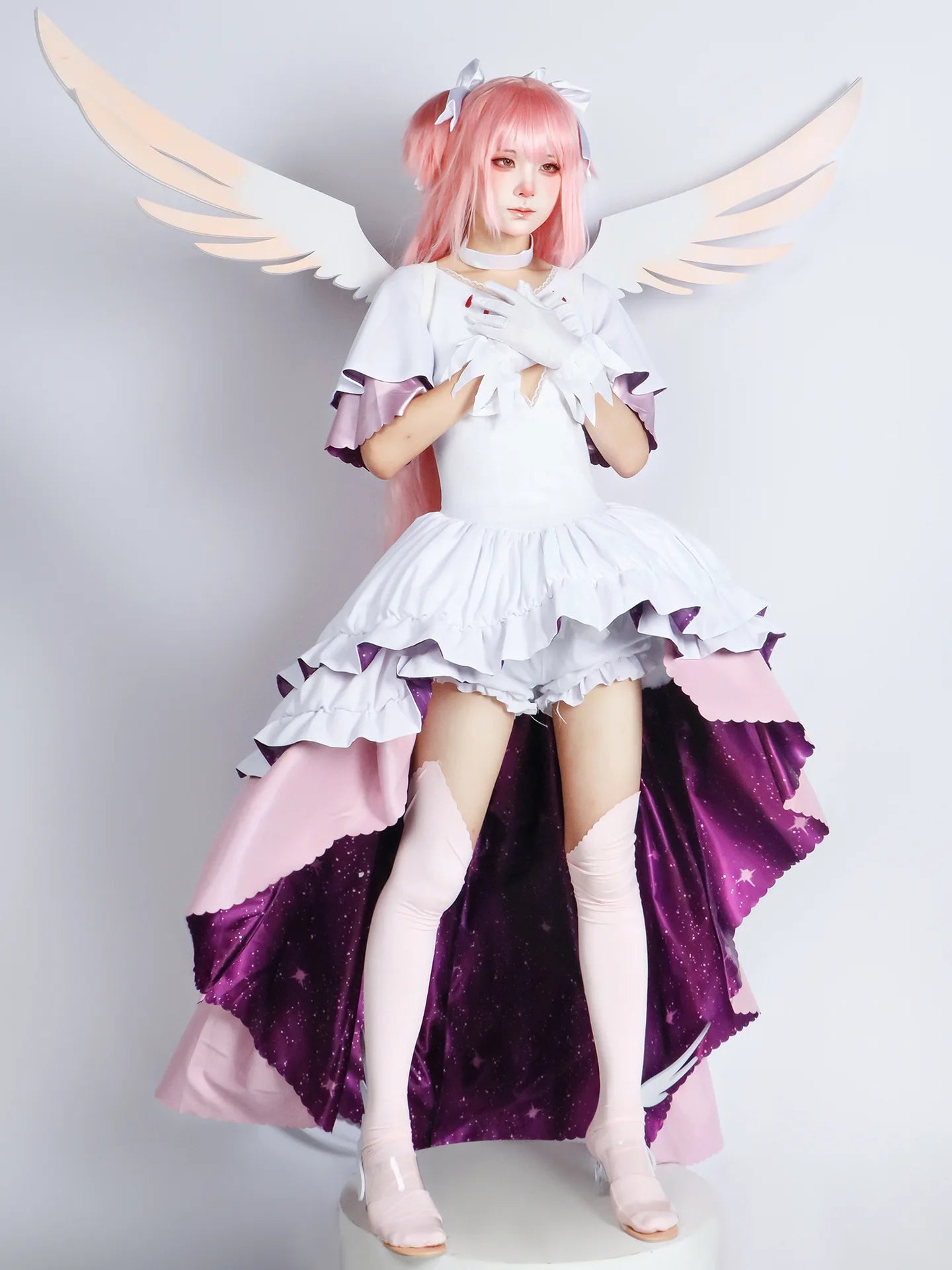 Anime Puella Magi Madoka Magica Kaname Madoka Cosplay Costume  Women Ultimate Madoka Cosplay Halloween Party Goddess Dress Wig