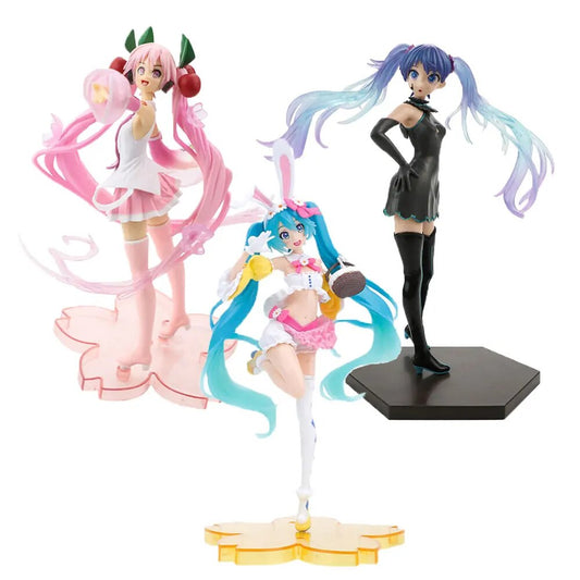 Figuras de acción de juguete Kawaii Hatsune Miku, modelo de vestido de boda, muñeca Megurine Luka, colección de regalos de Navidad para niñas