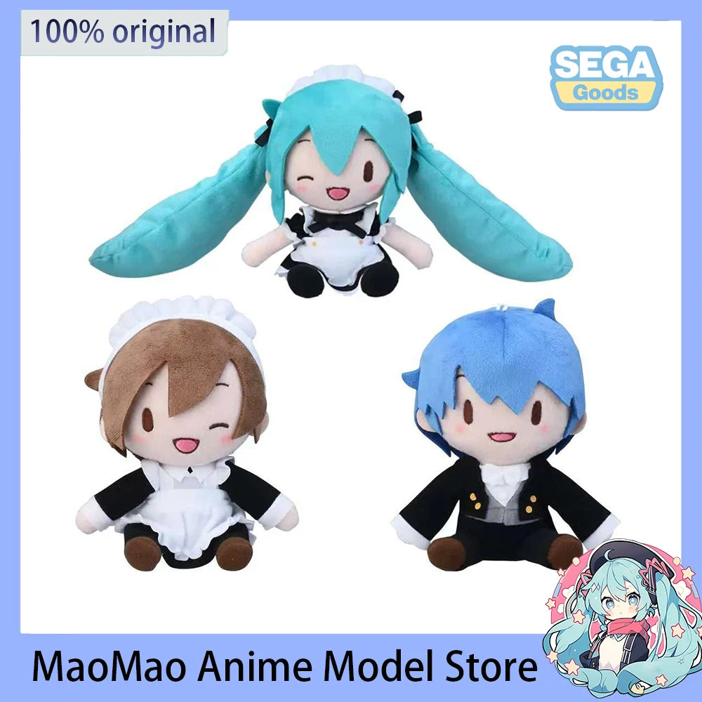 IN Stock Original Genuine SEGA VOCALOID Hatsune Miku MEIKO KAITO Maid Mini Plush Toys Doll Cartoon Collectible Model 16CM