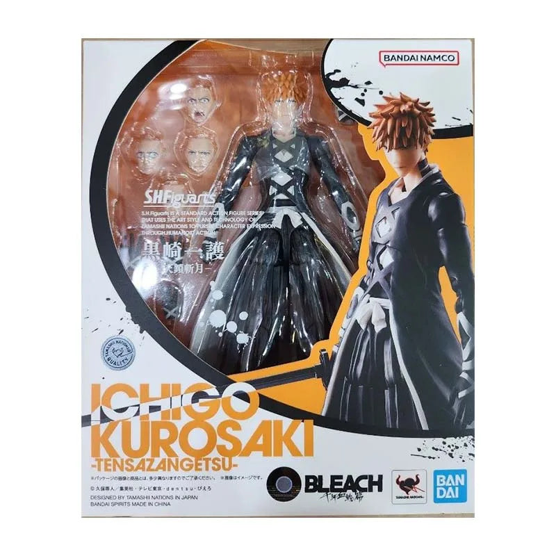 Bandai Figure Bleach Anime Figures SHF Ichigo Kurosaki Tensazangetsu Collection Model Action Figure Toys For Boy Children's Gift